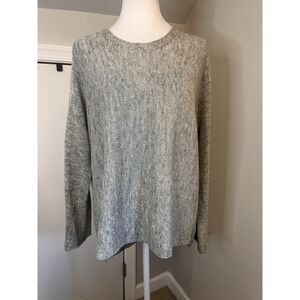Eileen Fisher Organic Cotton & Linen Sweater High Low Sz Small Gray Lux Capsule